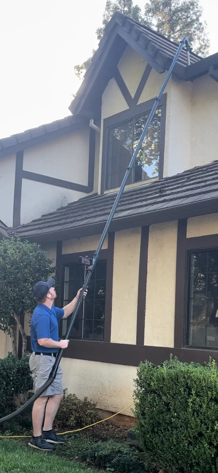 gutter cleaning redding ca with a gutter vac
